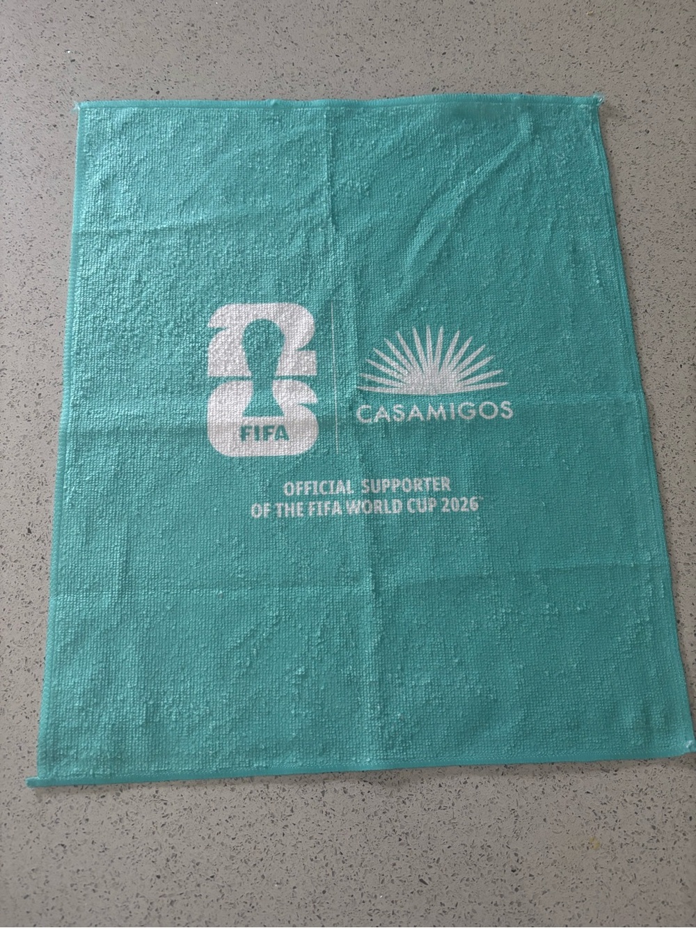 FIFA Casamigos sponsor World Cup 2026 golf bar towel Futbol soccer drink cave